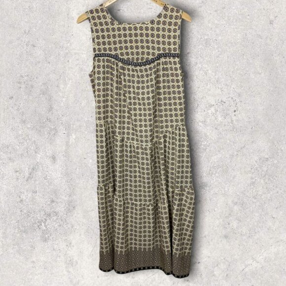 Nordstrom Max Studio Print Sleeveless Tiered Midi Dress Size Large Lightweight L - Picture 12 of 13